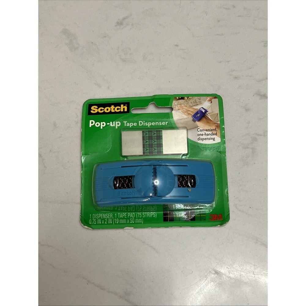 Scotch Pop-Up Tape Handband Dispenser With 75 Tape Strips Blue‎